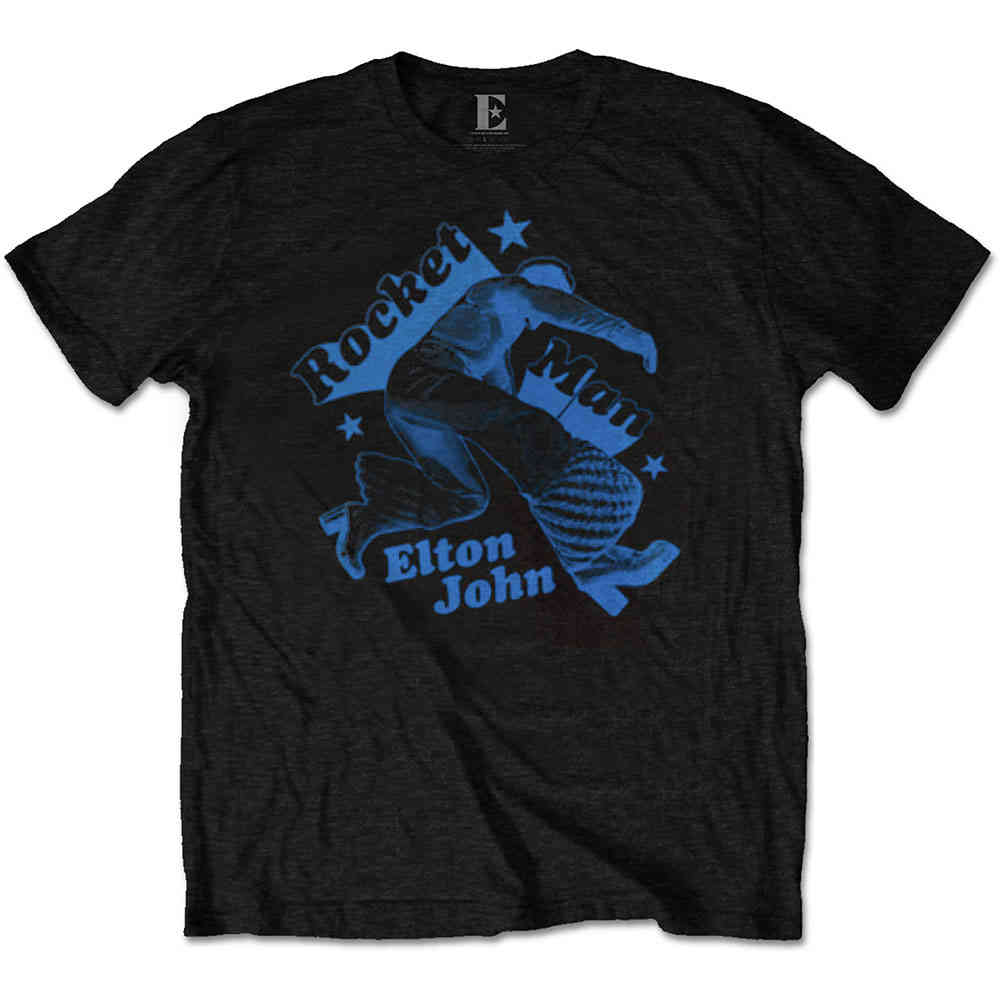 Elton John - Rocketman Jump Heren Tshirt - Zwart